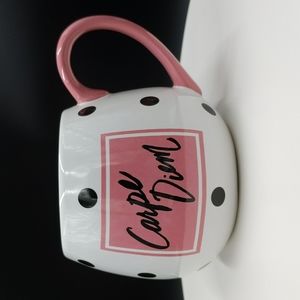 Clay Art Carpe Diem Coffee Tea Mug Polka Dot